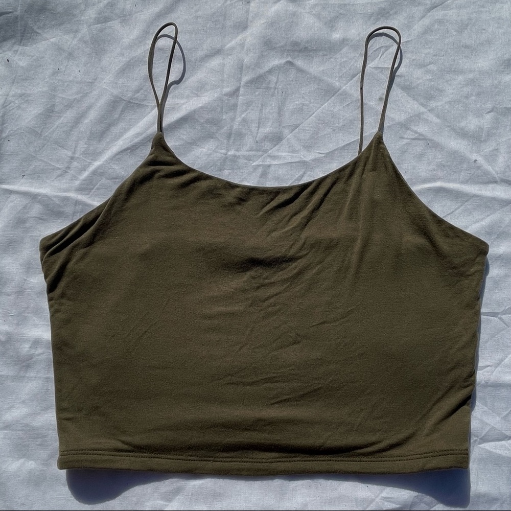 Fashion Nova Olive Green Cami Crop Top